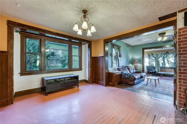 Spacious dining room is adjacent to the family room.