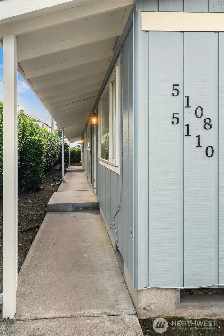 Covered Breezeway to 5108 & 5110's front door