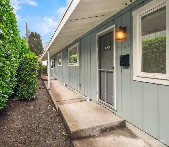 Front door 5108 along covered breezeway