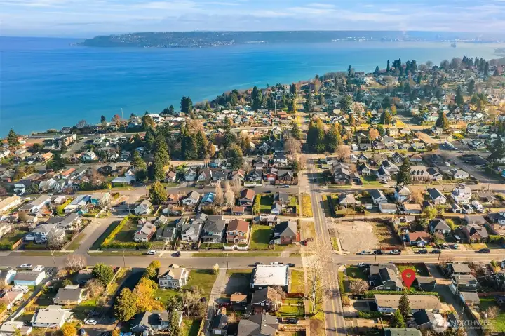 Aerial view looking East  along N. 46th