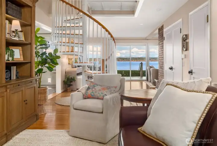 Updated interior doors and hardware provide a refreshed look.