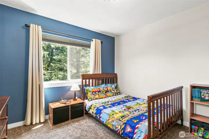 Bedroom #3 on the 2nd level overlooks the backyard.