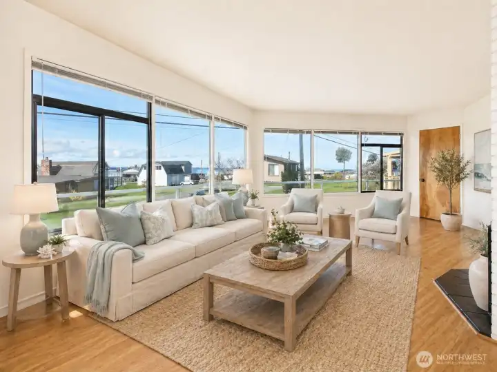 virtually staged living room