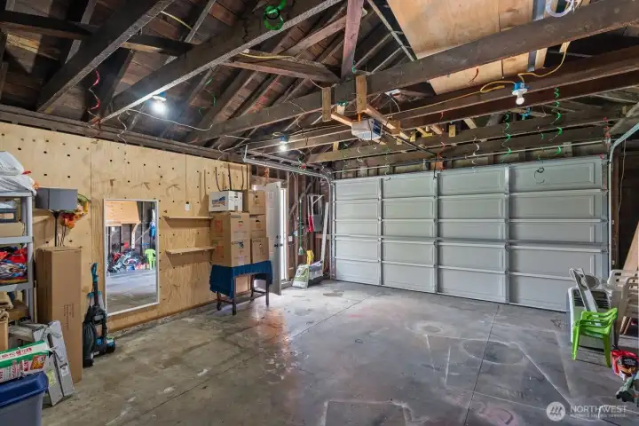 Extra large single car garage with workspace and room for your toys!