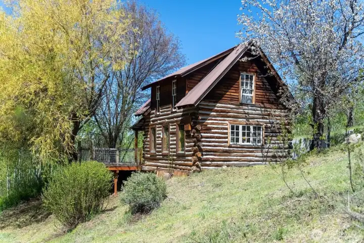 North side of rustic cabin