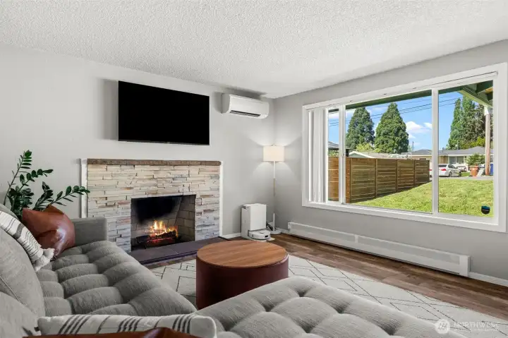 Mini split for cooling and heat with supplemental baseboard heaters