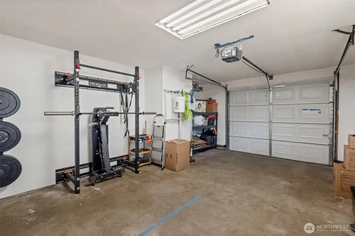 Lots of additional storage space in garage