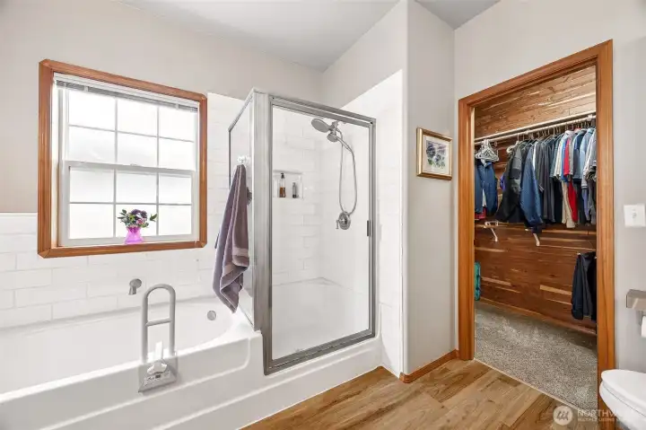 Primary Suite's cedar- lined walk-in closet.
