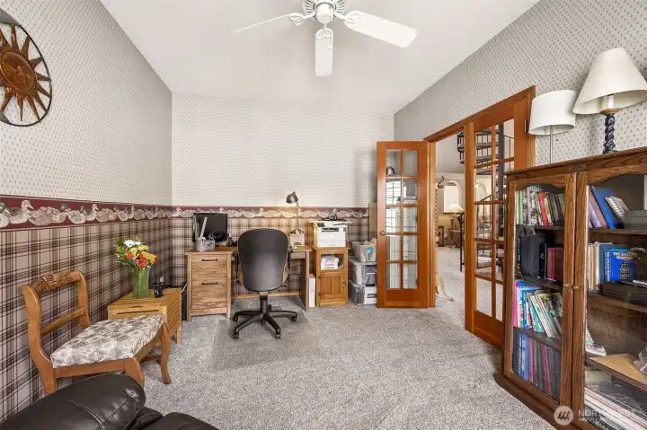 French Doors lead into the Den.