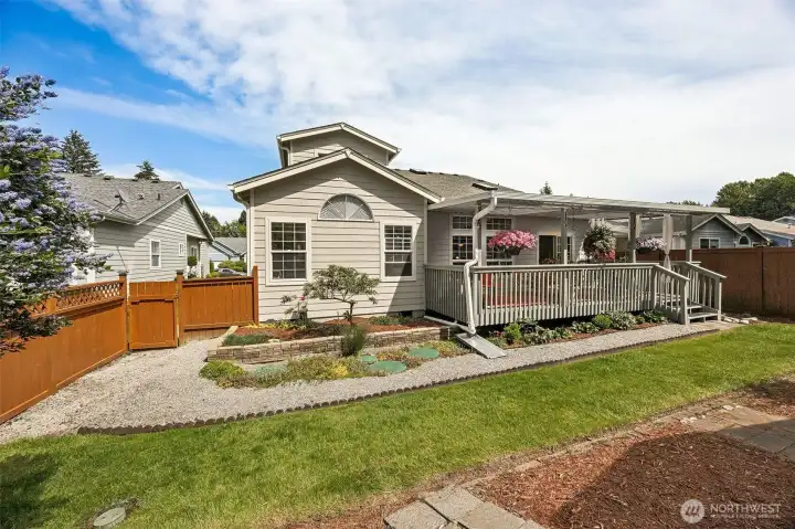 Fully fenced back yard.