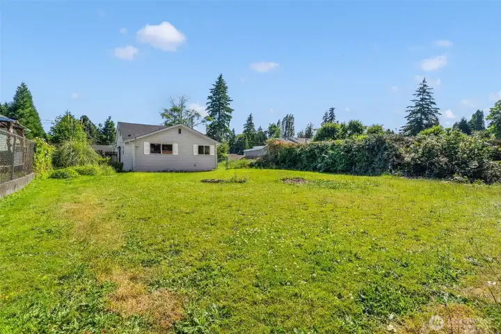 Large backyard. Large backyard.