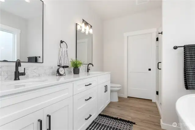 The Master Bathroom is pure luxury with a nice shower and soaking tub.