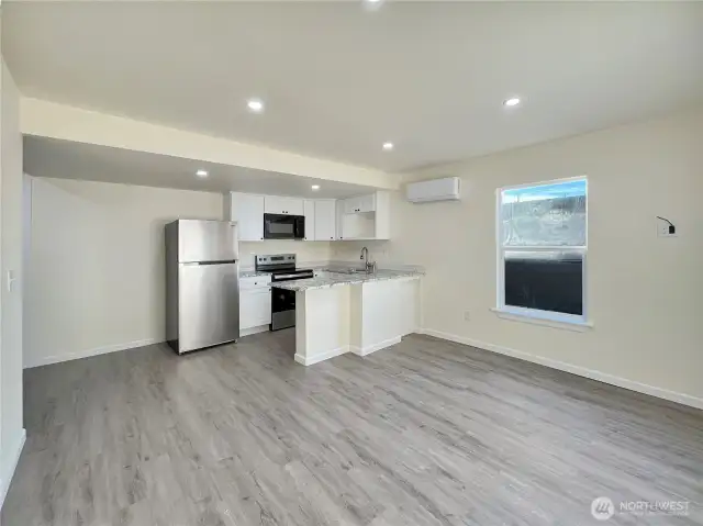 Unit 1 Living Room and Kitchen