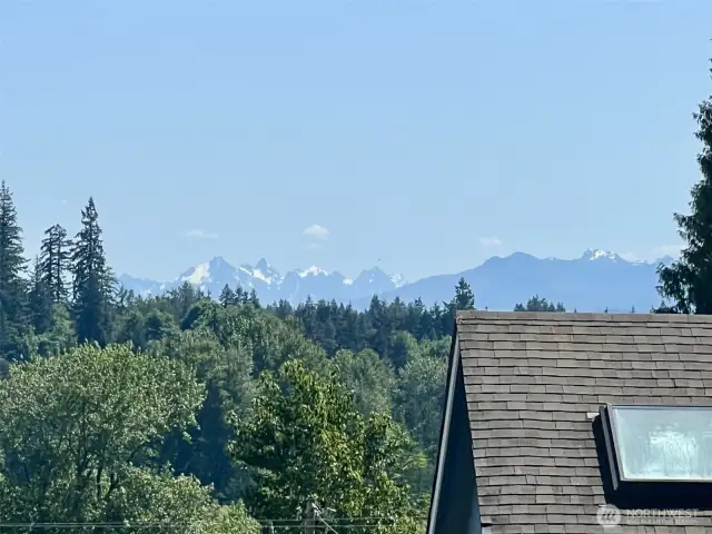 The mountain view from the upper floor on clear days!