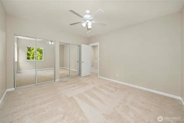 Large bedroom designed for comfort and organization