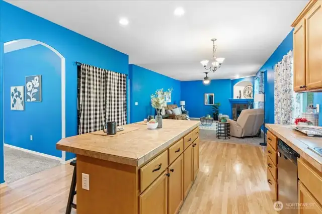 open to a great room