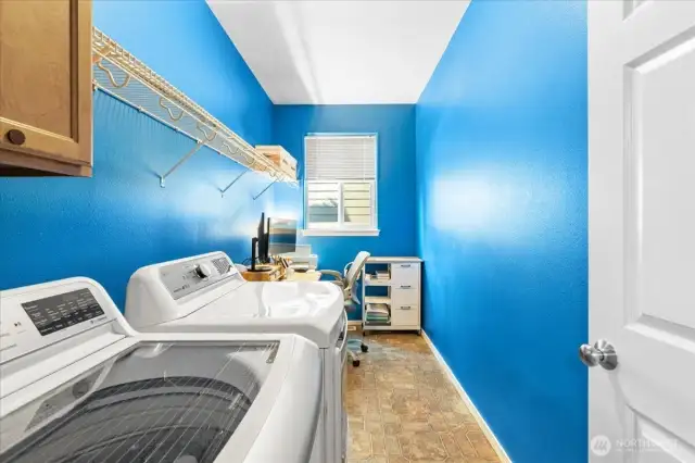 Spacious Laundry even fit a mini office area