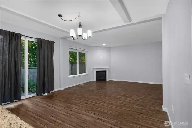 Dining area and sliding door to back patio