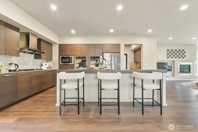 Center island is great for entertaining.