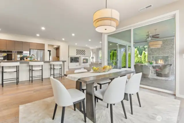 Dining and kitchen.