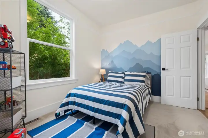 Lower level smaller bedroom.