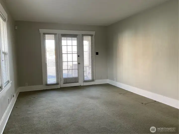 View of living area towards front entry