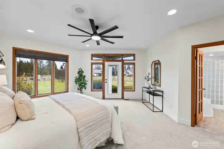 Gas has been plumbed to the primary bedroom for a future gas fireplace