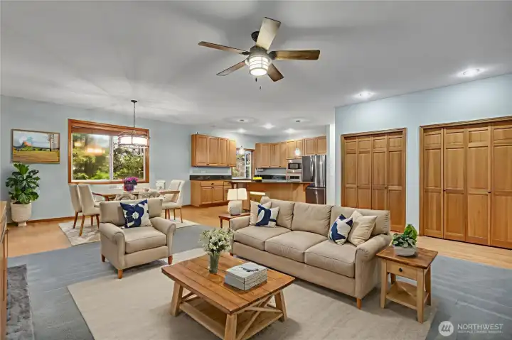 Virtual staged living room