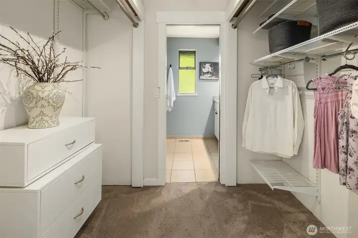 Spacious closets with lots of storage