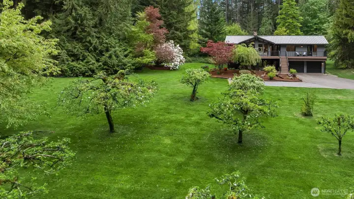 Lush grounds and orchards