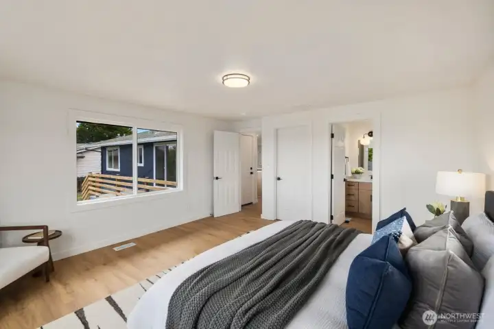 Retreat to an ample primary suite; wake with cascade views