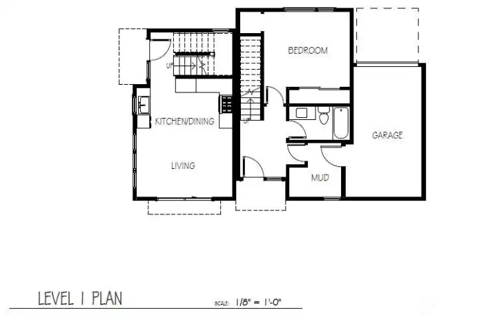 334 & ADU Level 1 Floor Plans