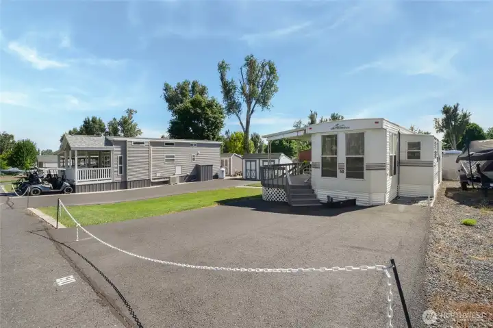 Double-lot ownership offers added flexibility and space.