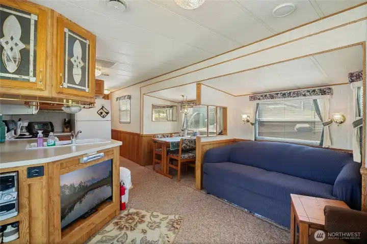 Bright interior with efficient use of space.