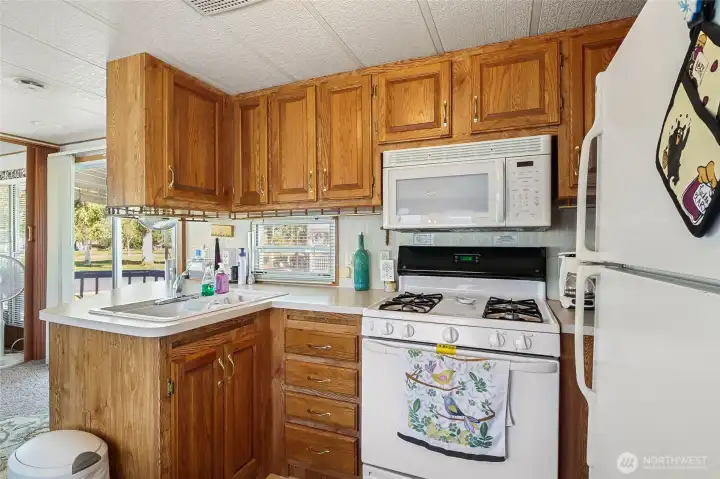 Convenient meal preparation space.