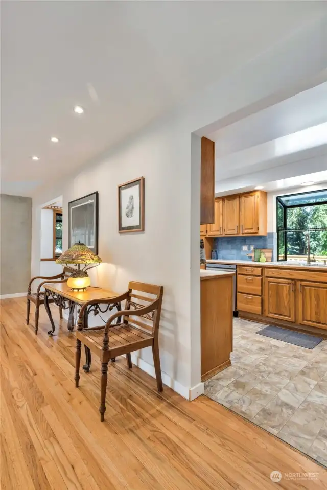 Living Room area with view into kitchen