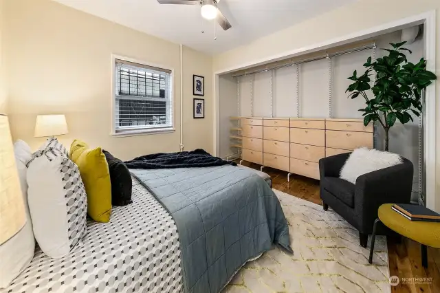 Bedroom 1 boasts an enormous closet.