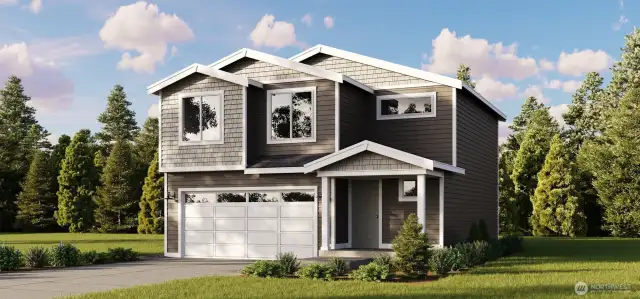 Image is a rendering. Photographs are for illustrative purposes only. Features, finishes, interior/exterior colors, landscaping and floorplan shown may vary from actual homes built.