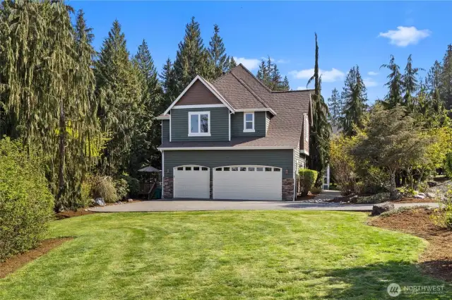 3 car garage & yard