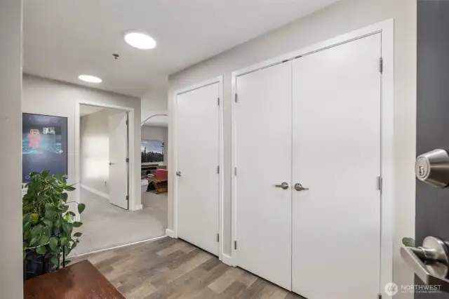 Large closet on the right. In-unit laundry on the left