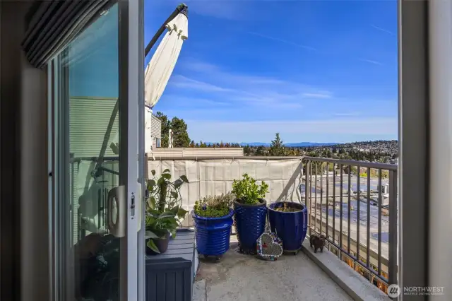 Private balcony looking East