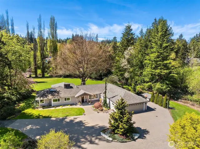 Welcome to 18610 NE 109th St in Redmond.  A completely remodeled 1-story on a sprawling, level, private and bucolic 3+ acre property.