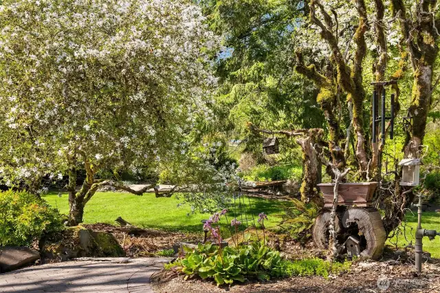 Down the long driveway winding past the wooded and landscaped setting.  Minutes to easy access to Avondale road, yet set back for a quiet ambiance.