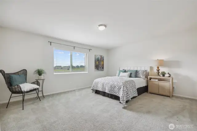 Large primary bedroom, overlooking protected open space