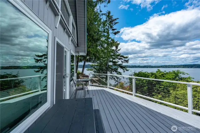 Deck off slider door.