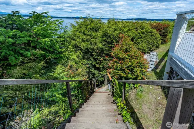 Stairs down to the beach.