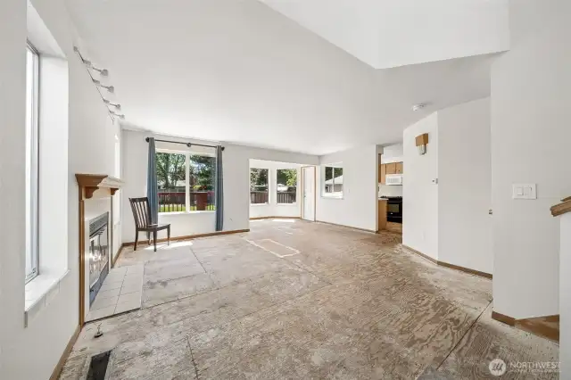 Open-concept main floor.  Lots of natural light.