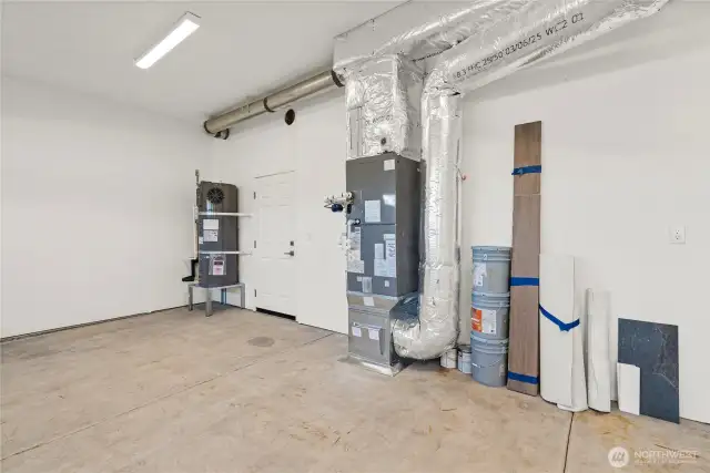Spacious garage interior with ample room for storage or workspace.