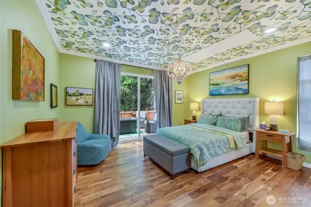 A sliding door was added to the primary bedroom that opens to the private deck.