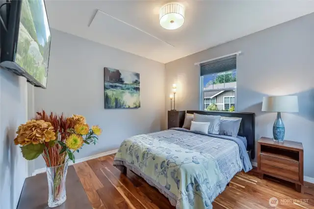 The second bedroom is at the opposite end of the home giving you, and your guests, privacy.